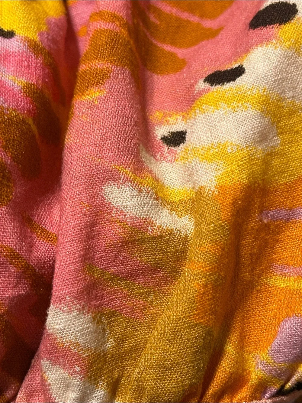 🎀FARM RIO yellow off the shoulder dress size XS GUC puff sleeves parrot print - Picture 10 of 12